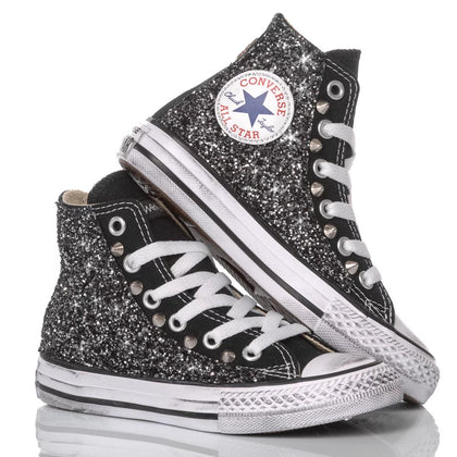 Converse Junior Glitter Black Chuck Taylor Hi Glitter