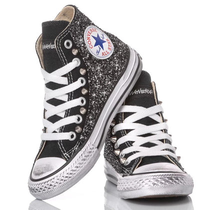Converse Junior Glitter Black Chuck Taylor Hi Glitter