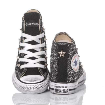 Converse Junior Glitter Black Chuck Taylor Hi Glitter