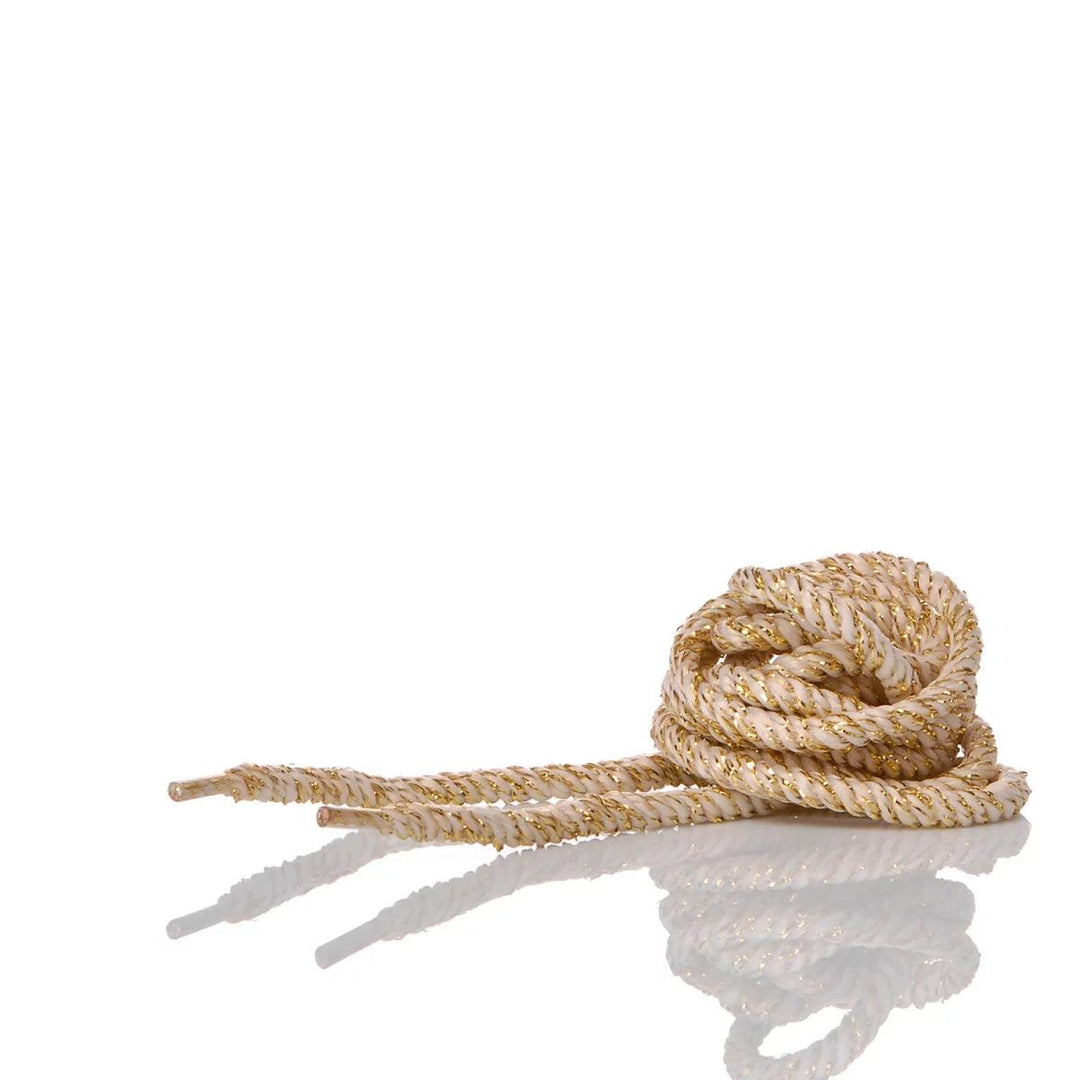 White Gold Spiral Laces 140 cm