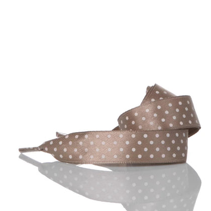 Satin Dove Gray Polka Dot Laces 110 cm