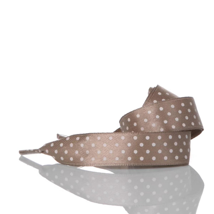 Satin Dove Gray Polka Dot Laces 110 cm
