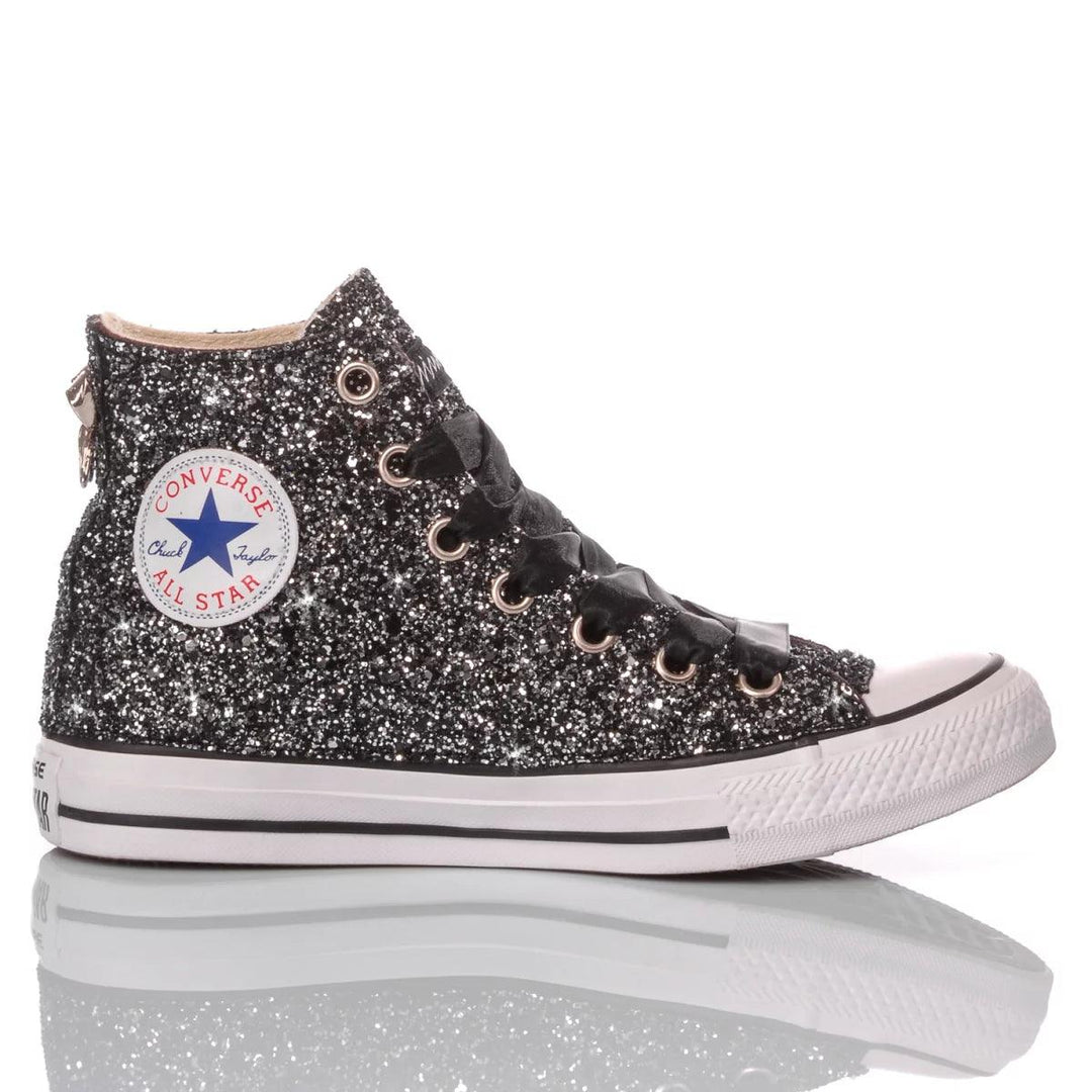 Converse Full Black Chuck Taylor Hi Glitter