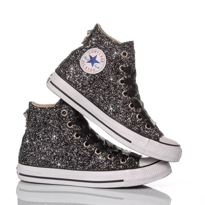 Converse Full Black Chuck Taylor Hi Glitter