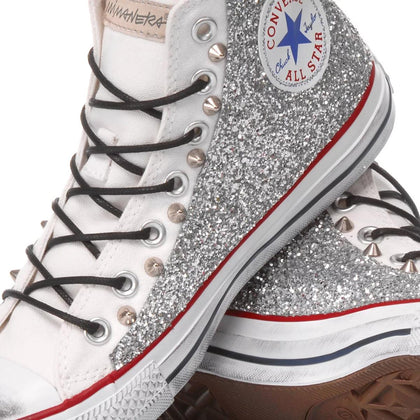 Converse Glitter Silver Chuck Taylor Hi Glitter