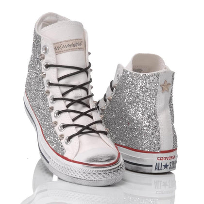 Converse Glitter Silver Chuck Taylor Hi Glitter