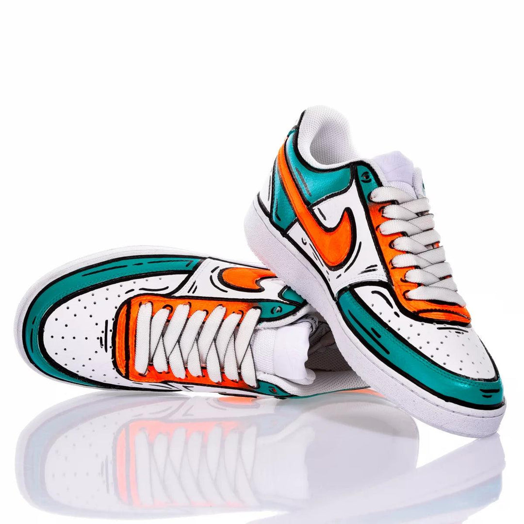 Nike Comics Teal Court Vision Painting