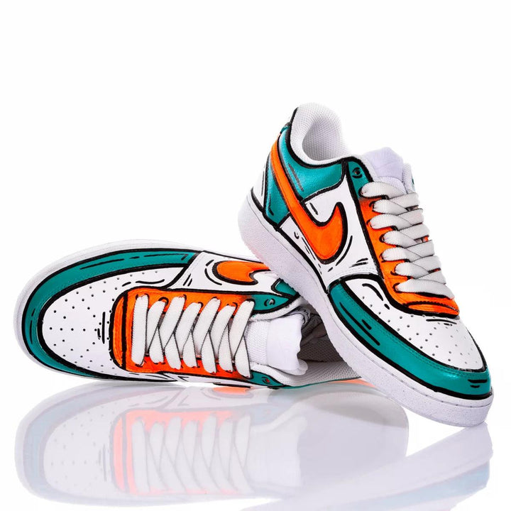 Nike Comics Teal Court Vision Painting