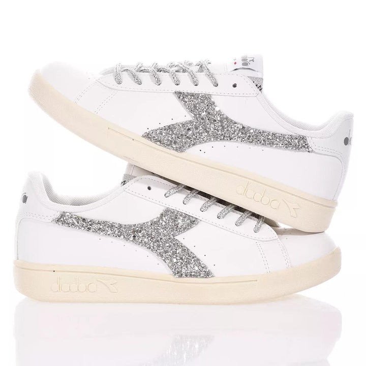 Diadora Glitter Silver  Studs, Painting, Glitter