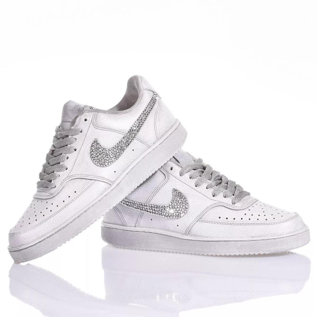 Nike Washed Silver Court Vision Swarovski