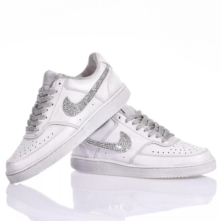 Nike Washed Silver Court Vision Swarovski
