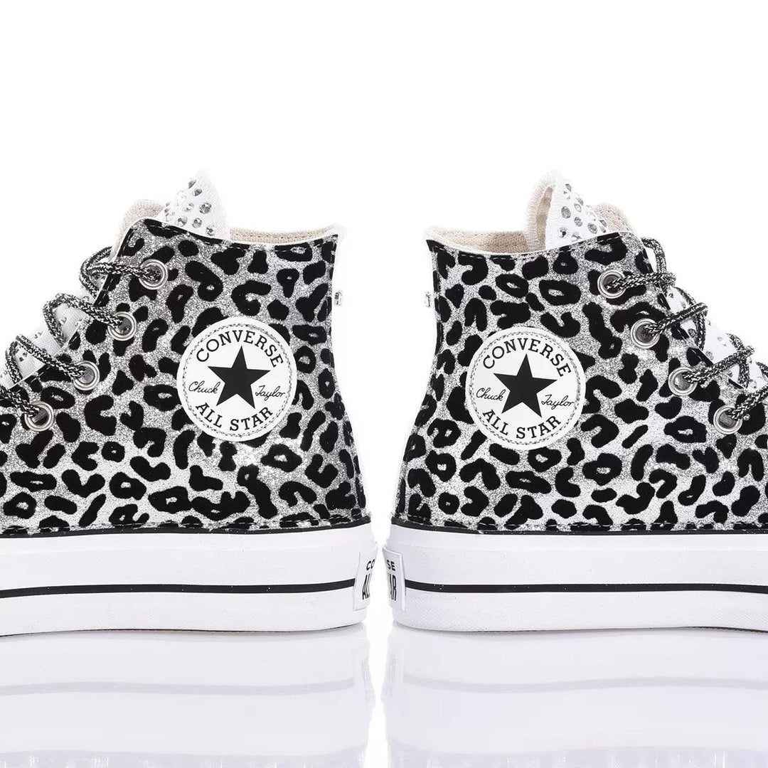 Converse Platform Leo Silver Platform Animalier, Glitter