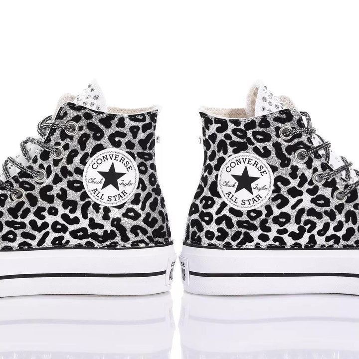 Converse Platform Leo Silver Platform Animalier, Glitter