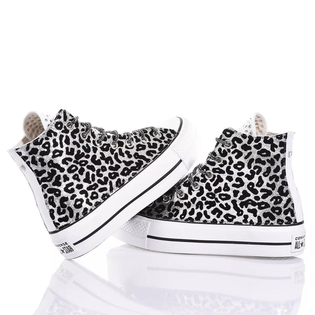 Converse Platform Leo Silver Platform Animalier, Glitter