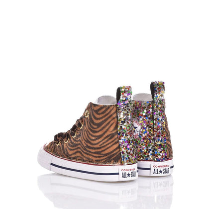 Converse Baby Tiger Rainbow Chuck Taylor Hi Animalier, Glitter