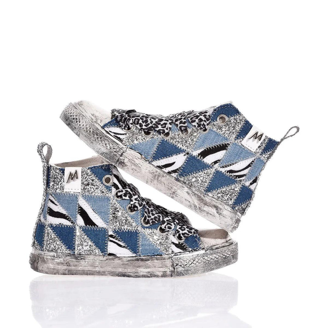Mimanera Airlines Junior Denim Patch Airlines Animalier, Faded, Glitter, Special