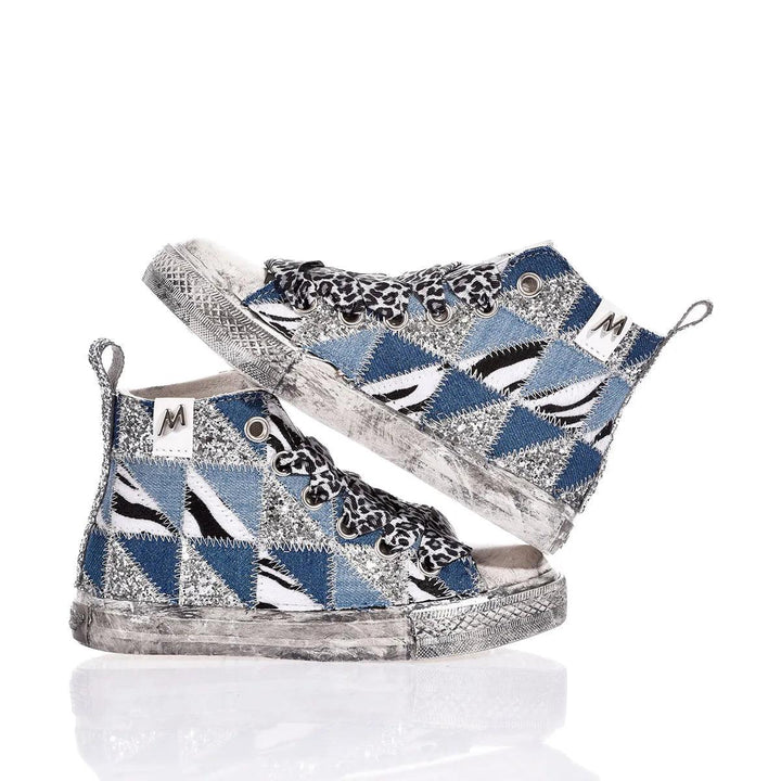 Mimanera Airlines Junior Denim Patch Airlines Animalier, Faded, Glitter, Special