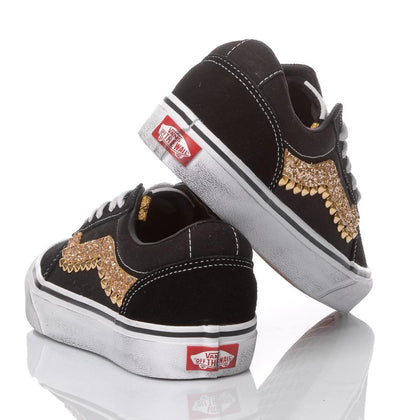 Vans Glitter Wave Gold Old Skool Studs, Glitter