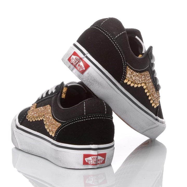 Vans Glitter Wave Gold Old Skool Studs, Glitter