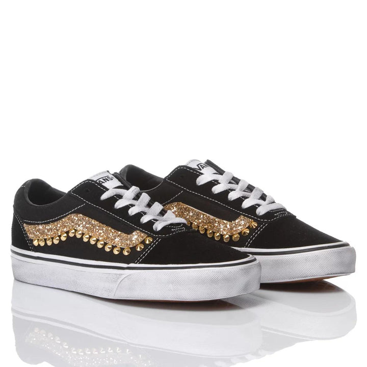 Vans Glitter Wave Gold Old Skool Studs, Glitter
