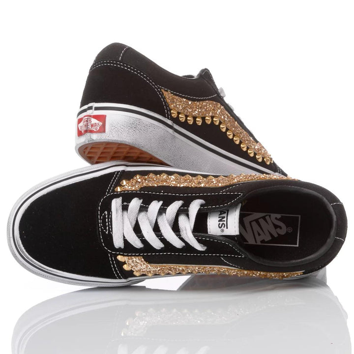 Vans Glitter Wave Gold Old Skool Studs, Glitter