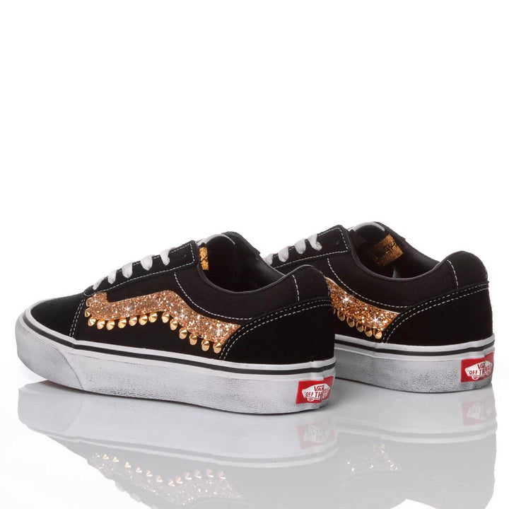 Vans Glitter Wave Gold Old Skool Studs, Glitter