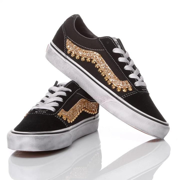 Vans Glitter Wave Gold Old Skool Studs, Glitter