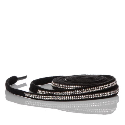 Black Swarovski laces 140 cm  