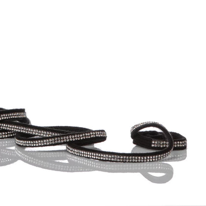 Black Swarovski laces 140 cm  
