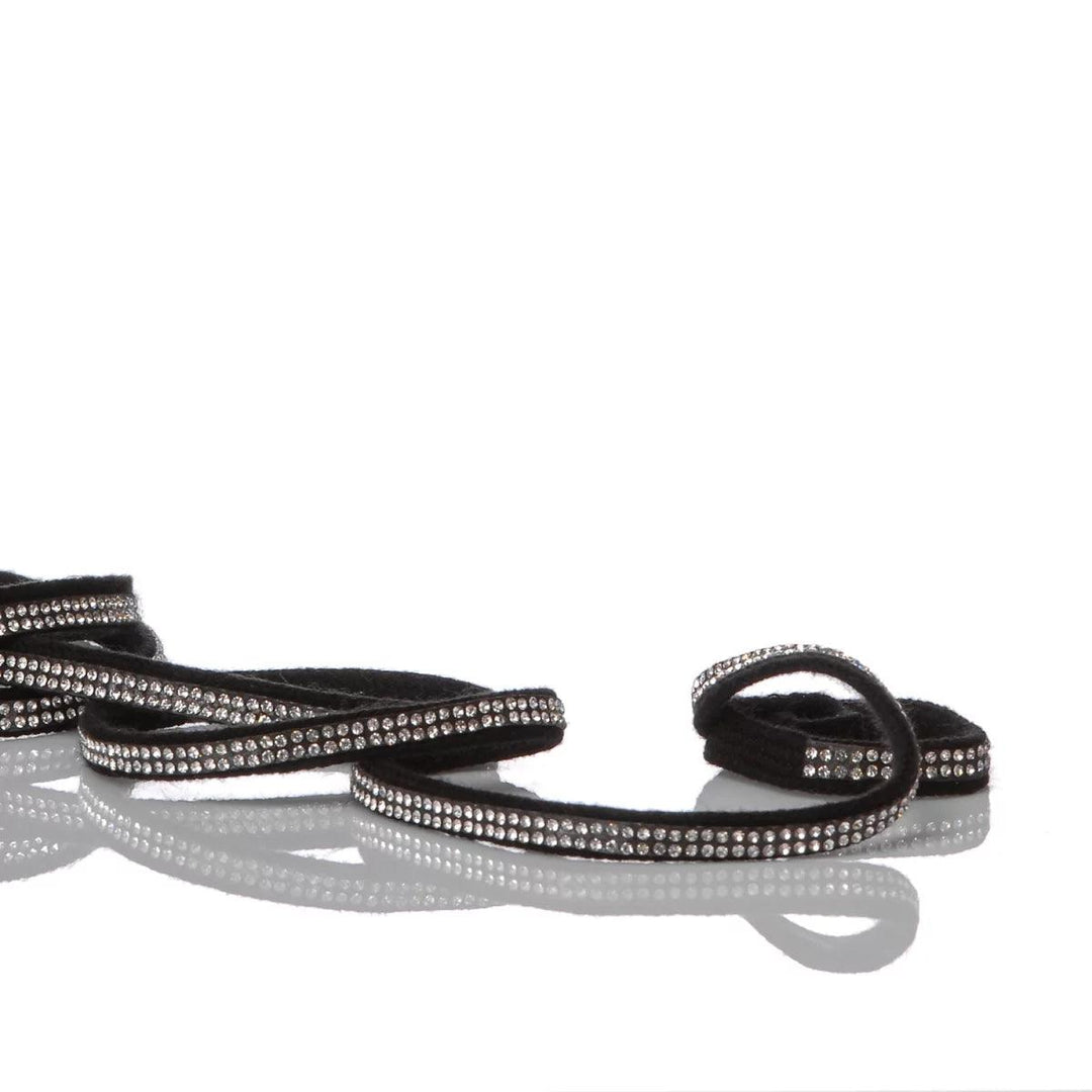 Black Swarovski laces 140 cm  