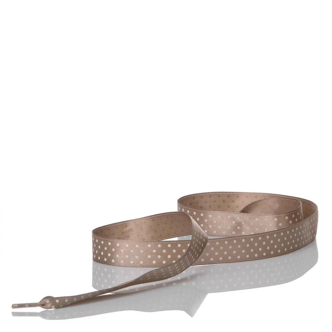 Satin Dove Gray Polka Dot Laces 110 cm  