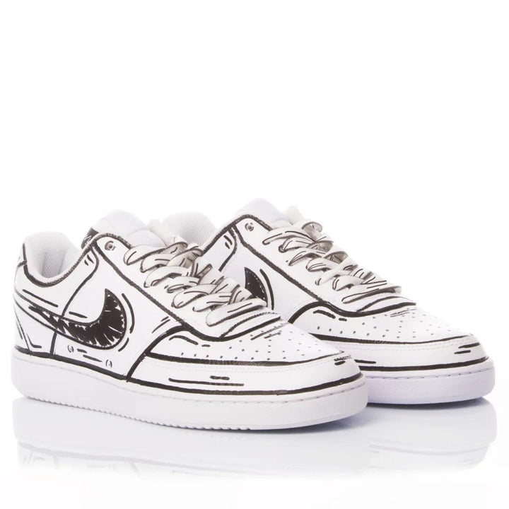 Nike Comics White Court Vision Painting