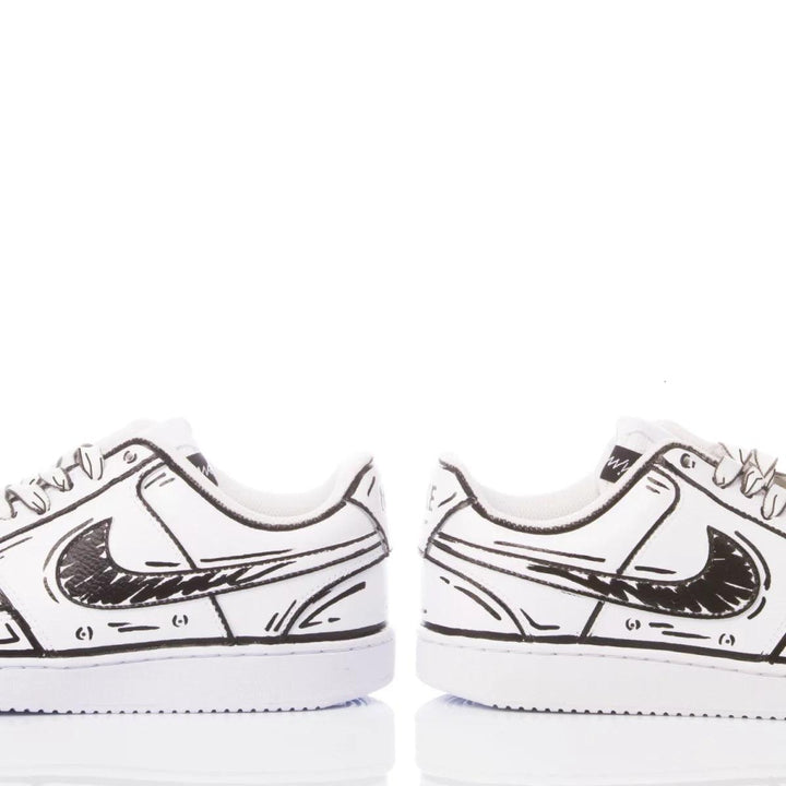 Nike Comics White Court Vision Painting