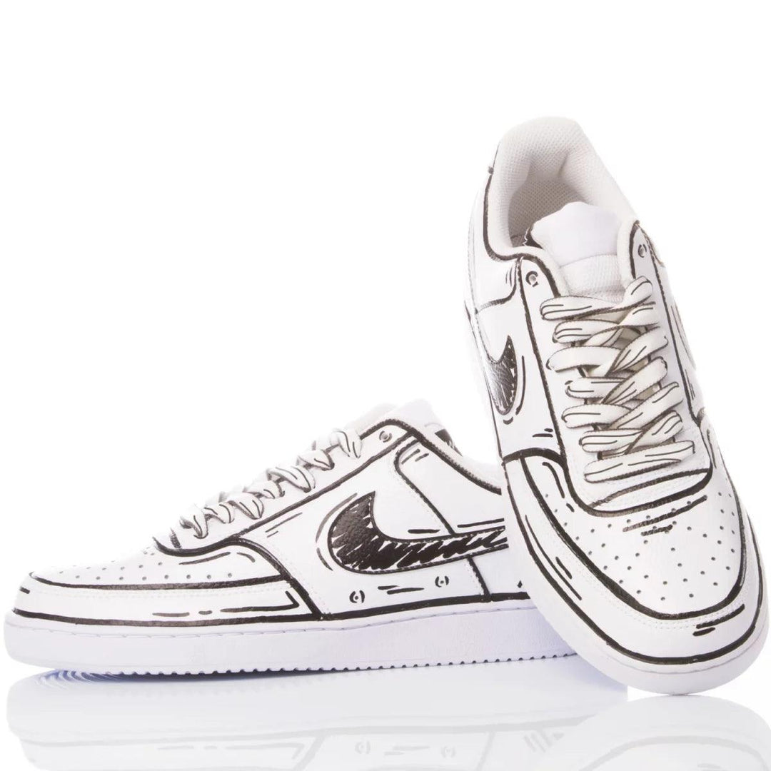 Nike Comics White Court Vision Painting