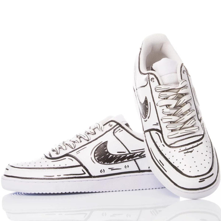 Nike Comics White Court Vision Painting