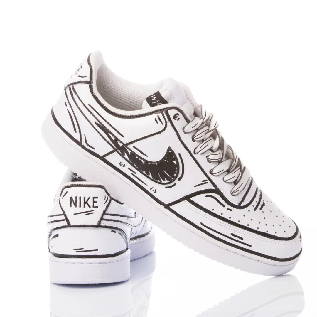 Nike Comics White Court Vision Painting