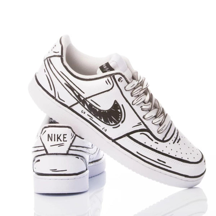 Nike Comics White Court Vision Painting
