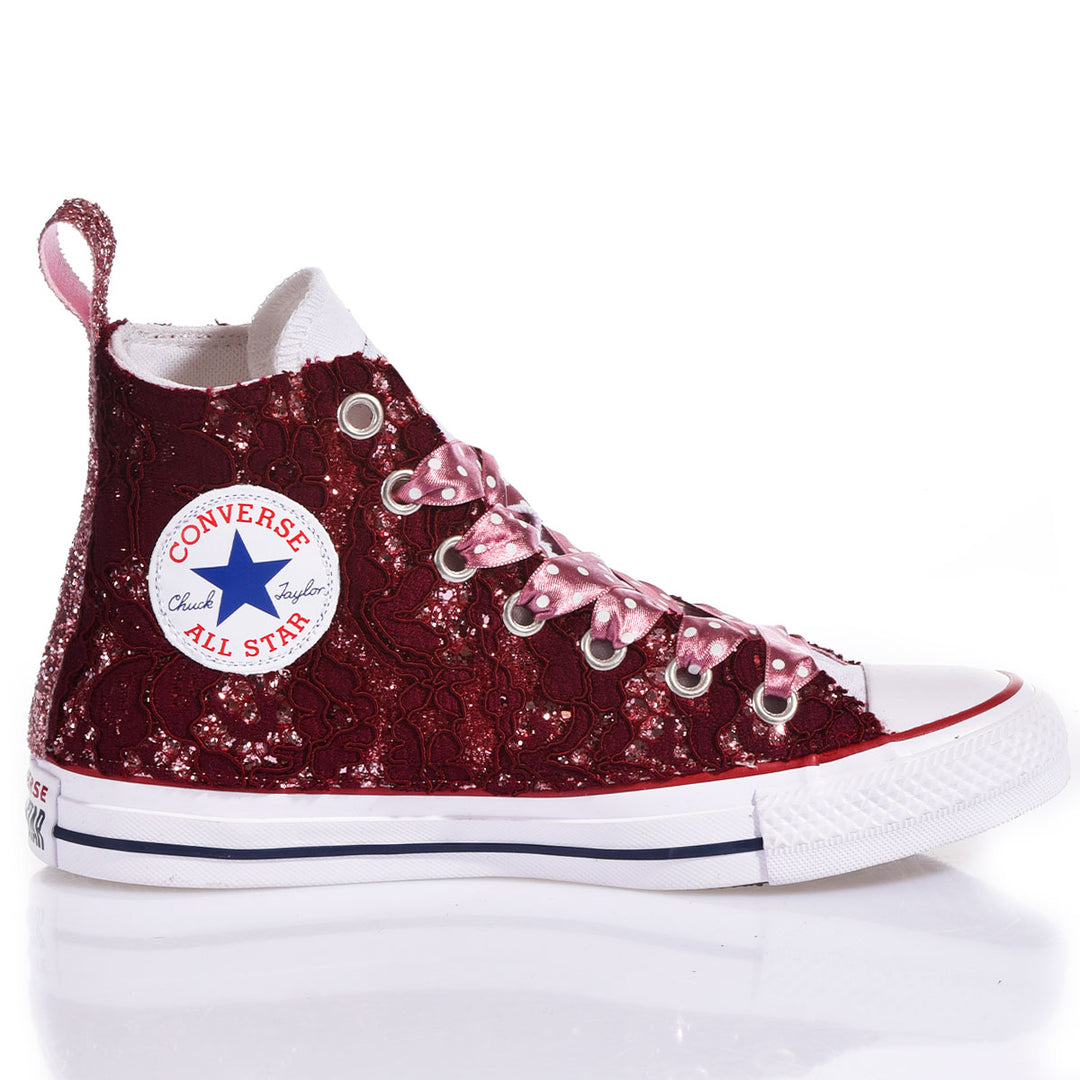 Converse Burgundy Lace