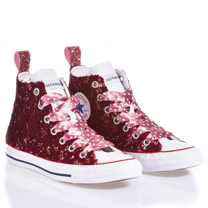 Converse Burgundy Lace