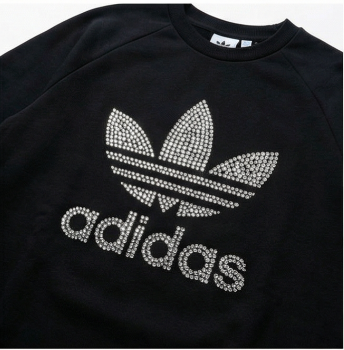 Black Adidas Crewneck Sweatshirt Swarovski