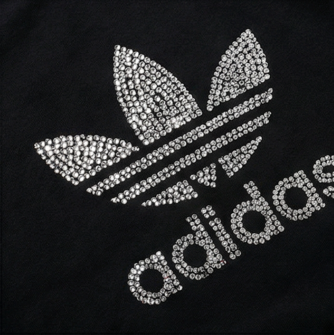 Black Adidas Crewneck Sweatshirt Swarovski