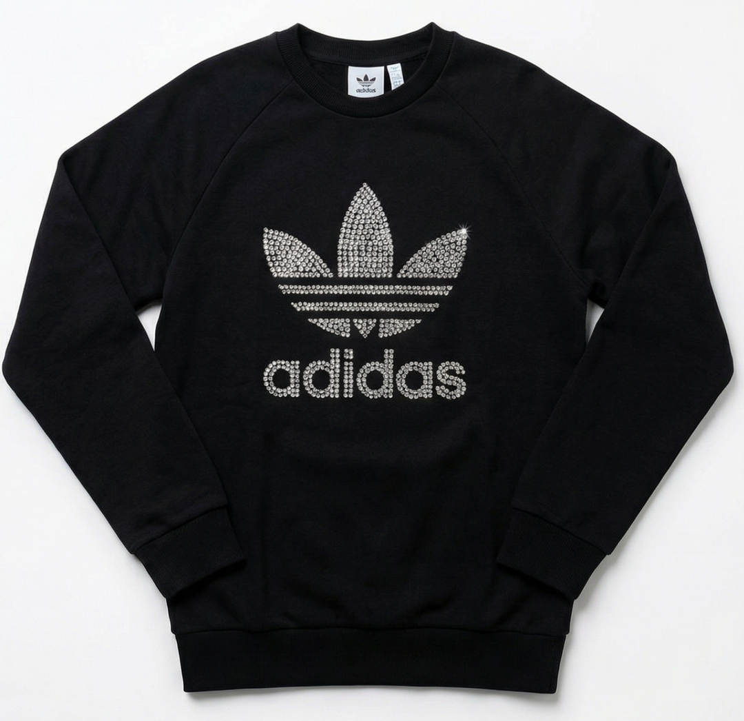Black Adidas Crewneck Sweatshirt Swarovski