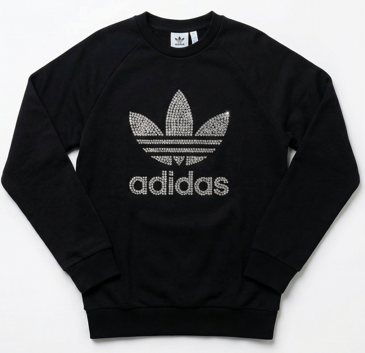 Black Adidas Crewneck Sweatshirt Swarovski